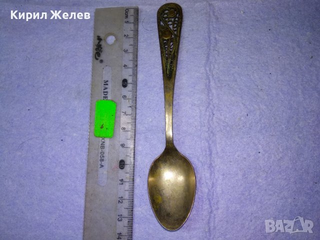 СТАРИННА РУСКА БРОНЗОВА ДЕБЕЛО ПОСРЕБРЕНА ЛЪЖИЦА МНЦ с ФИЛИГРАННА ОРНАМЕНТИКА РЪЧНА ИЗРАБОТКА 42124