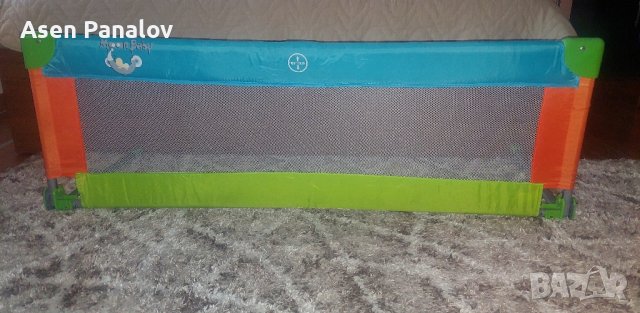 Предпазна преграда за креватче Mon Bebe, сгъваема, 120x43.5 cm, многоцветна, снимка 3 - Кошарки - 43724402