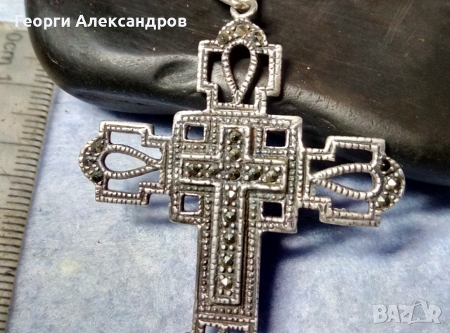 Старинен Аристократичен СКЪПОЦЕНЕН СРЕБЪРЕН КРЪСТ с 24 Марказити Ювелирен УНИКАТ Висока Проба СРЕБРО, снимка 7 - Антикварни и старинни предмети - 53146901