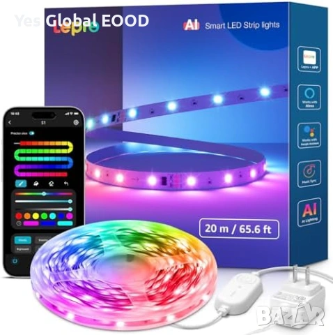 Lepro AI LED лента 20 м MagicColor с музикален режим