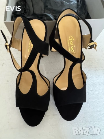 Елегантни черни велурени сандали с висок ток – за стилни моменти! 💃, снимка 1
