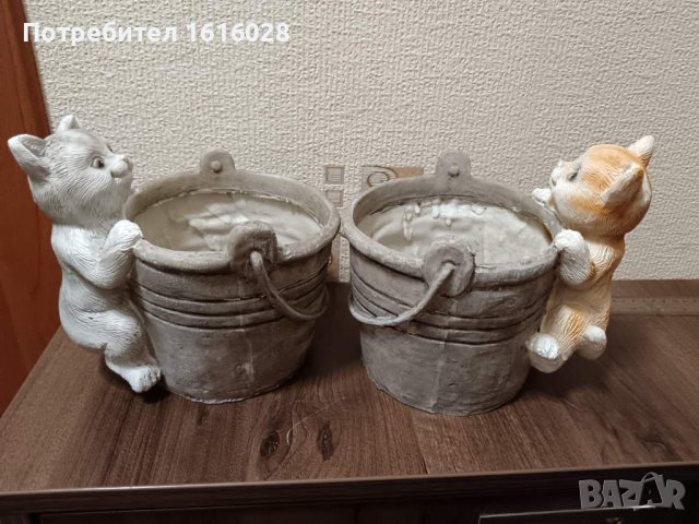 Саксия с котка,кашпа за цветя., снимка 5 - Саксии и кашпи - 43823202