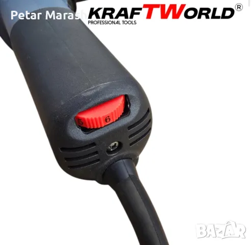 Ъглошлайф KraftWorld 125мм с Плавен Старт и Регулиране на Обороти, снимка 5 - Други инструменти - 50429351