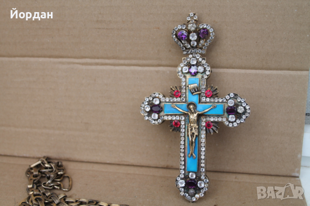Сребърен епископски кръст с позлата, снимка 16 - Други ценни предмети - 44843604
