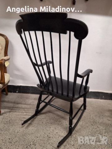 Античен Американски люлеещ стол Boston Rocker , снимка 6 - Столове - 51653368