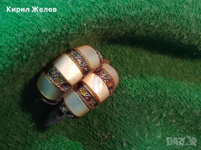 ПРЕКРАСНИ СТАРИ АНГЛИЙСКИ СРЕБЪРНИ ОБЕЦИ СРЕБРО 925 с ШЛИФОВАН МЛЕЧНОБЯЛ АХАТ РЕТРО ИЗРАБОТКА  44248, снимка 18 - Антикварни и старинни предмети - 45498180