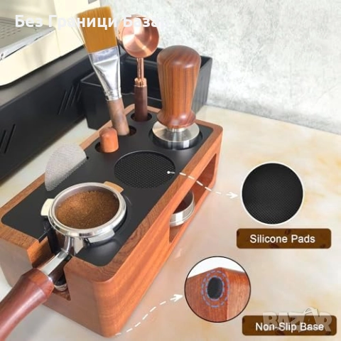 Нова Дървена станция за еспресо тампер 51–54 мм с кутия за отпадък, снимка 7 - Други - 52134498