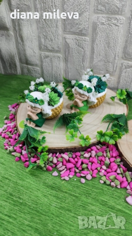 Ангелчета в зелен цвят!!, снимка 15 - Декорация за дома - 51459163