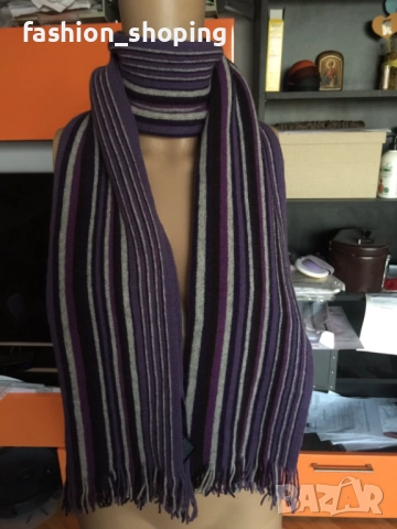 Зимен шал вълна Tommy Hilfiger, снимка 8 - Шалове - 52048369