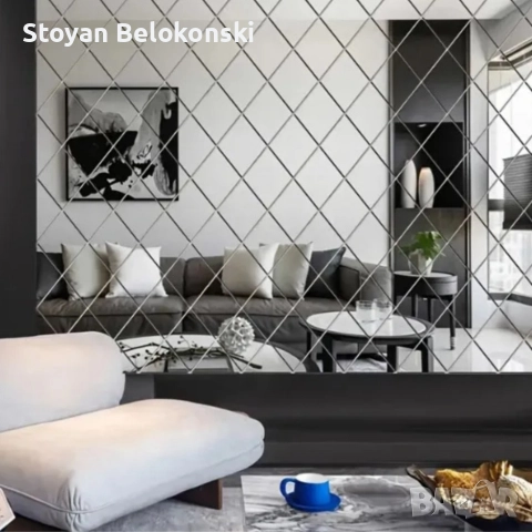 Огледални стикери за стена 32 броя – Лесен начин да преобразиш дома си с модерна елегантност, снимка 6 - Декорация за дома - 52850268