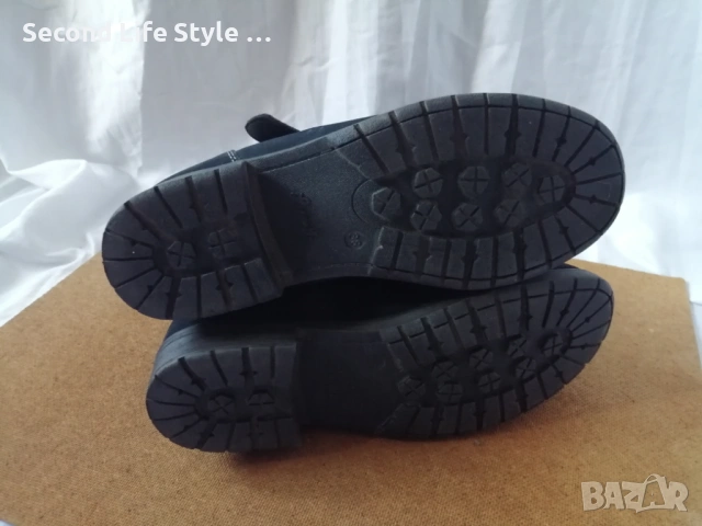 Lurchi № 38 дамски боти естествен велур в син цвят, снимка 13 - Дамски боти - 53138099