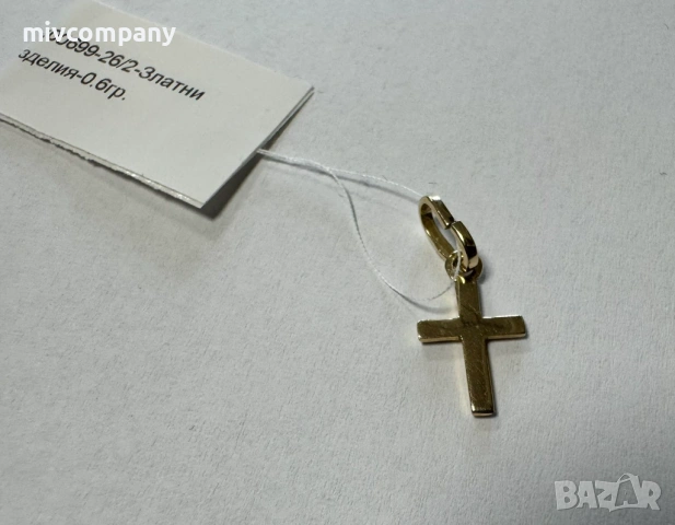 Златна висулка(кръст) 0.60гр., снимка 2 - Колиета, медальони, синджири - 53455295