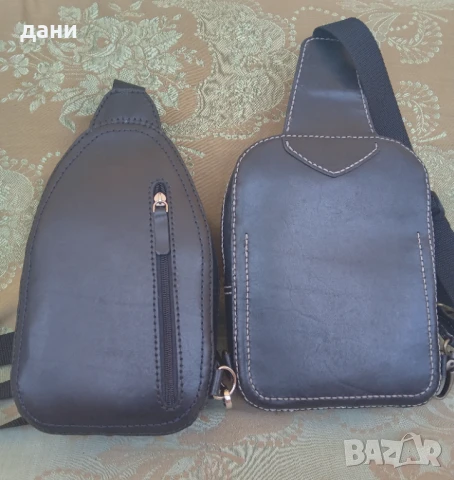 Раница за през гърдите от естествена кожа , снимка 4 - Раници - 49362898