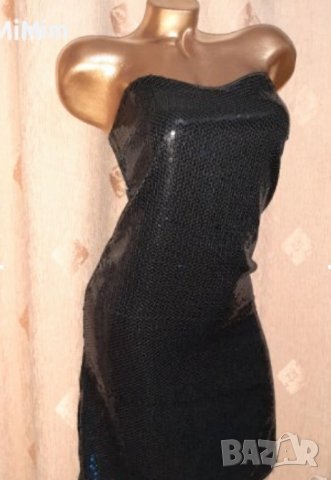 ASOS S Черна рокля с черни пайети 