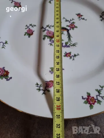 limoges две кръгли плата с цветя и райски птици 8/5, снимка 6 - Прибори за хранене, готвене и сервиране - 49959101