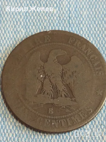 Стара монета 10 сантима 1855г. Франция Император Наполеон трети 30252, снимка 2 - Нумизматика и бонистика - 48764430