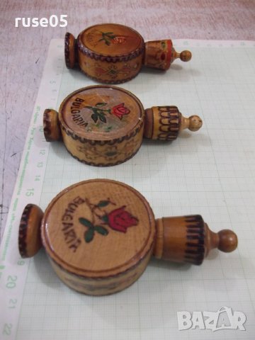 Лот от 3бр. мускала "Бъклица" от соца дървени пирографирани, снимка 5 - Други ценни предмети - 37462164