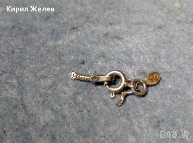 СТАРА СРЕБЪРНА ЗАКОПЧАЛКА За КОЛИЕ ВЕРИЖКА ГРИВНА СРЕБРО 925 ITALY КАРАБИНКА За СИНДЖИР 49909, снимка 6 - Други - 49147333