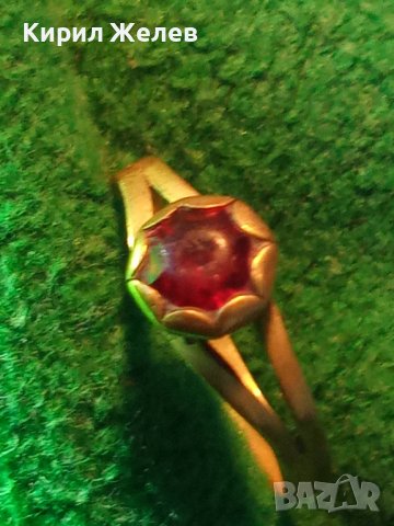 СТАРИНЕН СКЪПОЦЕНЕН БРОНЗОВ ПРЪСТЕН с ЕСТЕСТВЕН ГРАНАТ РЪЧНА МАЙСТОРСКА ИЗРАБОТКА - 19 ВЕК 27559, снимка 3 - Антикварни и старинни предмети - 36771149