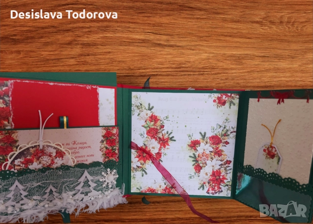 Изцяло ръчно изработен коледен албум за снимки , снимка 7 - Коледни подаръци - 52621977