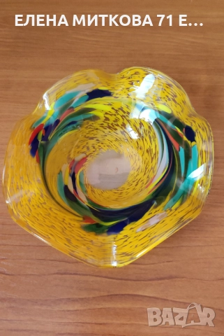 Две купички/бонбониерки от разноцветно стъкло тип Мурано, снимка 5 - Декорация за дома - 52900489