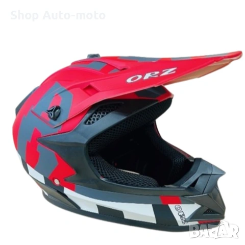 Кросова каска Automat, За мотор, Атв, Вело, S и M размер, Червен