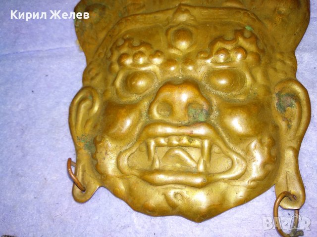 СТАРА ТРАДИЦИОННА АЗИАТСКА ЕТНОГРАФСКА МЕДНА МАСКА ПАНО за СТЕНА КОЛЕКЦИЯ МАЙСТОРСКА ИЗРАБОТКА 41314, снимка 7 - Колекции - 43738815