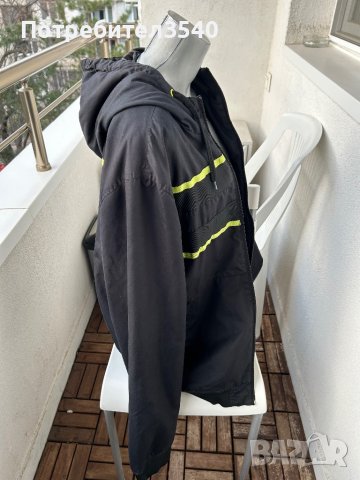 Черно мъжко яке с качулка Cropp, снимка 4 - Якета - 43352134