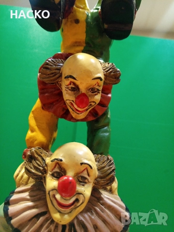 Стара Статуетка на Два Клоуна от Полиризин Valentino/Италия, снимка 3 - Статуетки - 52577268