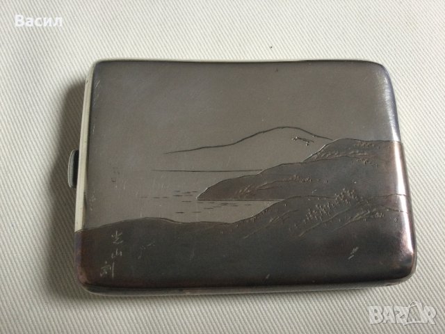 Сребърна Японска табакера, снимка 1 - Табакери - 43424562