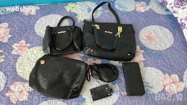 Комплект от 6 броя луксозни дамски чанти , Черни, снимка 2 - Чанти - 43723546