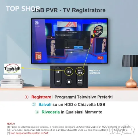 SHUNWEIQTEK Q265 mini Медия Плейър/PVR запис/Цифров DVB-T2 TV Stick декодер/MT7601/USB/WiFi, снимка 3 - Плейъри, домашно кино, прожектори - 49308661