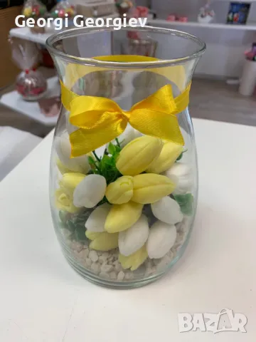 Цветя изработени с глицеринов ароматен сапун , снимка 13 - Декорация за дома - 48664283