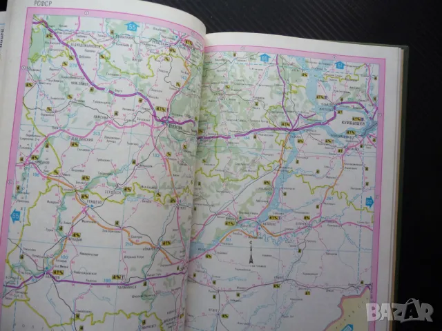 Атлас автомобильных дорог СССР пътища карта Русия магистрала автомобили републики движение, снимка 3 - Други - 50079056
