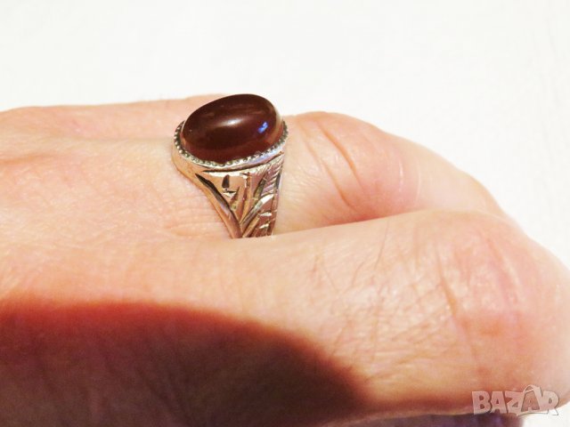 стар мъжки сребърен пръстен, турски пръстен с  карнеол - Събуди страстта и привличай любо