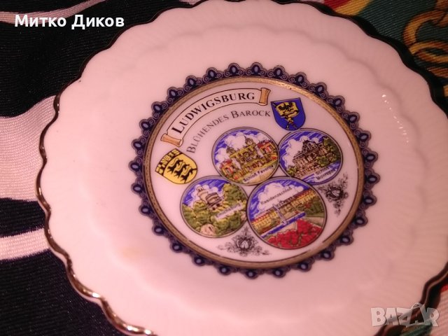 Чиния за украса Людвигсбург Германия фи 8см, снимка 4 - Други - 43676958