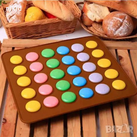 Френски Макарон сладки Силиконов молд форма подложка декорация украса макарон фондан тесто сладки, снимка 5 - Други - 17109881