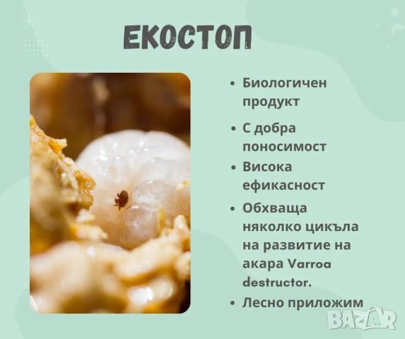 Екостоп - плочки с тимол и ментово масло, снимка 3 - За пчели - 27451610