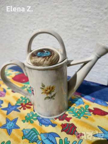 Малък колекционерски чайник - стара лейка на Swineside Ceramics, снимка 3 - Колекции - 52344774