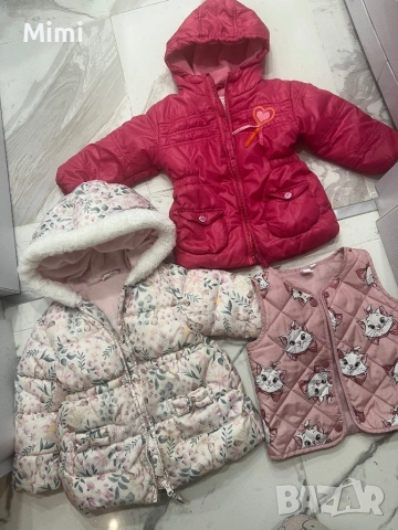 3ч Лот Зимни Бебешки якета+Елек ръст 86, снимка 2 - Жилетки и елечета за бебе - 48427934