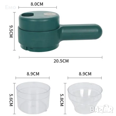 Комплект ръчна електрическа резачка за зеленчуци 4 в 1 - Gatling, снимка 2 - Аксесоари за кухня - 48422634