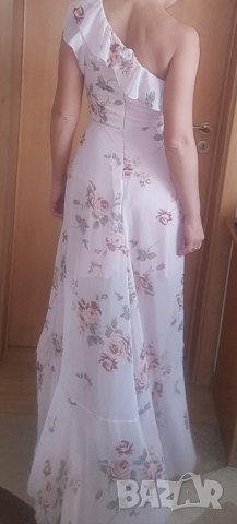 Дълга нова рокля от шифон Fervente, S, снимка 2 - Рокли - 29326703