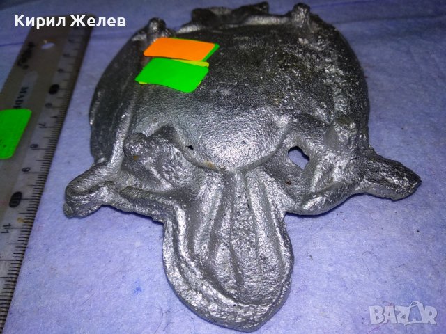 СТАРИНЕН ГОТИЧЕСКИ с РИЦАРСКИ ГЕРБ и ДРАКОН СРЕБРИСТ МЕТАЛЕН ПЕПЕЛНИК КОЛЕКЦИОНЕРСКА ЧИНИЙКА 41551, снимка 12 - Колекции - 43663201