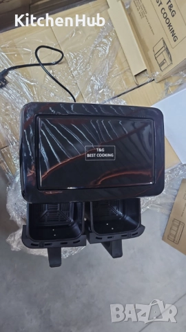Двоен Air fryer T&G BEST COOKING 32847A0 - отделни LED дисплеи за всяка зона, снимка 10 - Фритюрници - 52382492