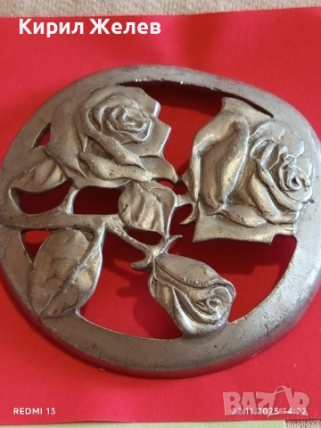 ВИНТИДЖ КАНАДСКИ КАПАК за СТЪКЛЕНА КУПИЧКА от КАЛАЙ с РОЗИ 52150, снимка 9 - Други ценни предмети - 52502544