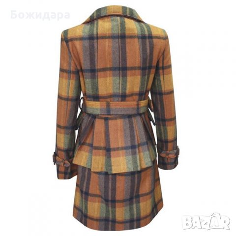 Изящна и модна визия с вълнено дамско елегантно палто  Lee Cooper Check Wool Coat Ladies, снимка 2 - Палта, манта - 27792282