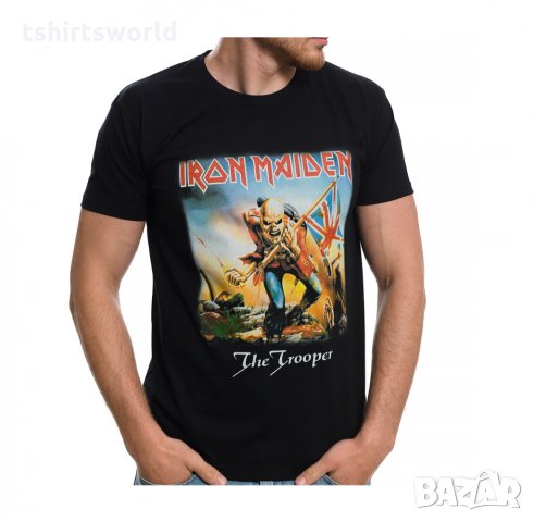 Нова мъжка тениска с дигитален печат на музикалната група IRON MAIDEN - The trooper , снимка 5 - Тениски - 28263660