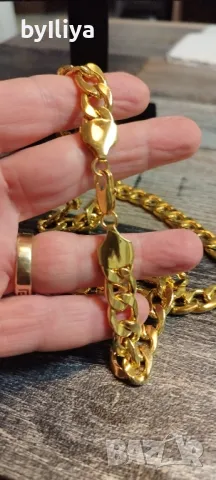 Мъжки , масивен, позлатен ланец ! Отлично PVD златно покритие !, снимка 5 - Колиета, медальони, синджири - 49089877