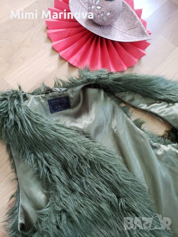 Тъмно зелено елече с косъм SuiteBlanco, снимка 4 - Елеци - 32287991