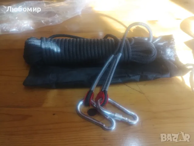 въже за катерене на открито, въже за тежко катерене, с 2 карабинера, оцеляване

, снимка 2 - Спортна екипировка - 49203853